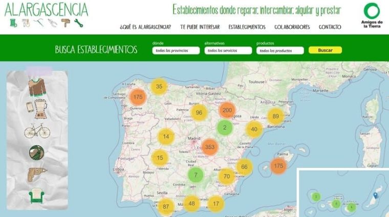 mapa buscador de iniciativas circulares en España