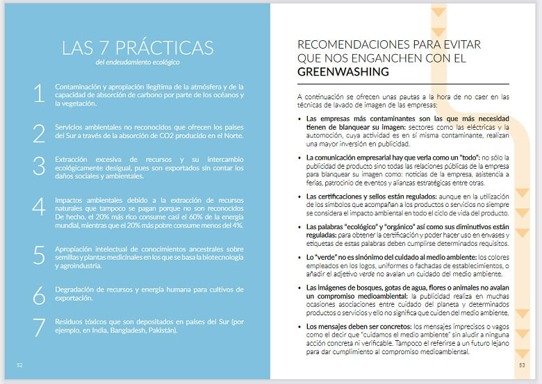 recomendaciones anti greenwashing de la publicación de adicae